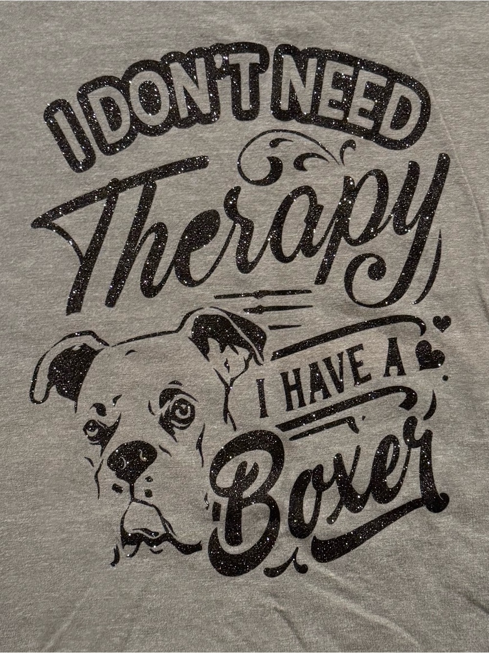 Gildan Gray 'I Don't Need Therapy I Have a Boxer' Graphic Tee Xtra Soft